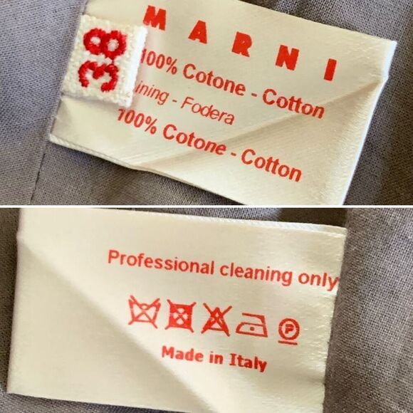 Marni Cotton A-line Mini Skirt‎ With Pockets In Dark Taupe Size 38/2 - Picture 11 of 12